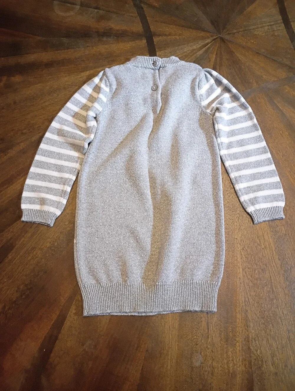 Gymboree Girls 2T Gray Silver Metallic Snowflake Sweater Dress Winter Holiday